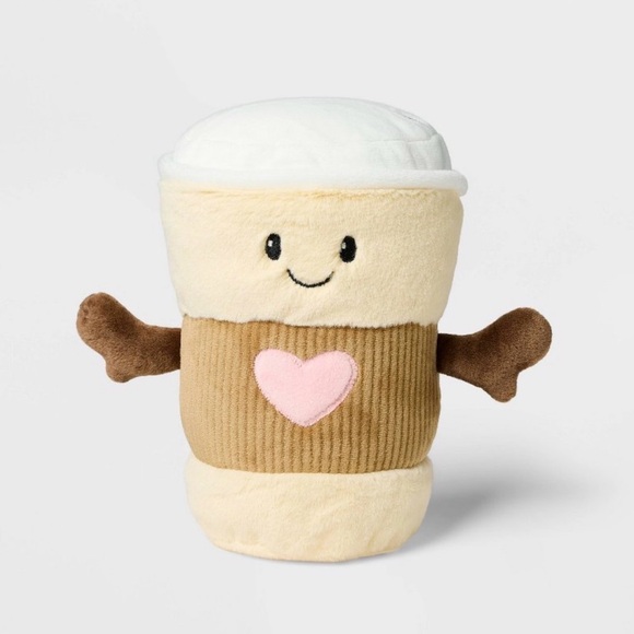 Gigglescape Love You A Latte Coffee Cup Plush Stuffed Animal Valentine’s 6” NWT - Picture 2 of 3